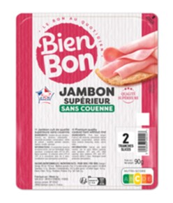 Bien Bon - Jambon supérieur sans couenne 90g