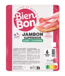 Bien Bon - Jambon supérieur sans couenne 240g