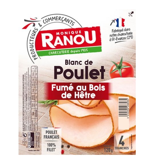 Monique Ranou - Blanc de poulet fumé au bois de hêtre x4
