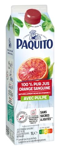 Paquito - 100% pur jus orange sanguine avec pulpe