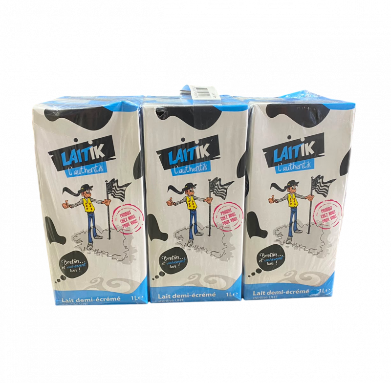 Laitik - Lait 1/2 écrémé x6