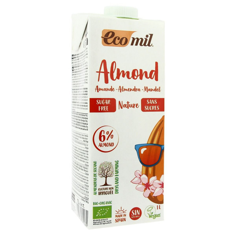 Ecomil - Boisson d'amande nature sans sucres 1L Bio