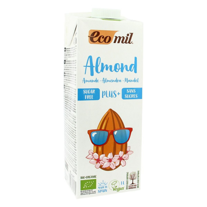 Ecomil - Boisson d'amande nature sans sucres 1L Bio