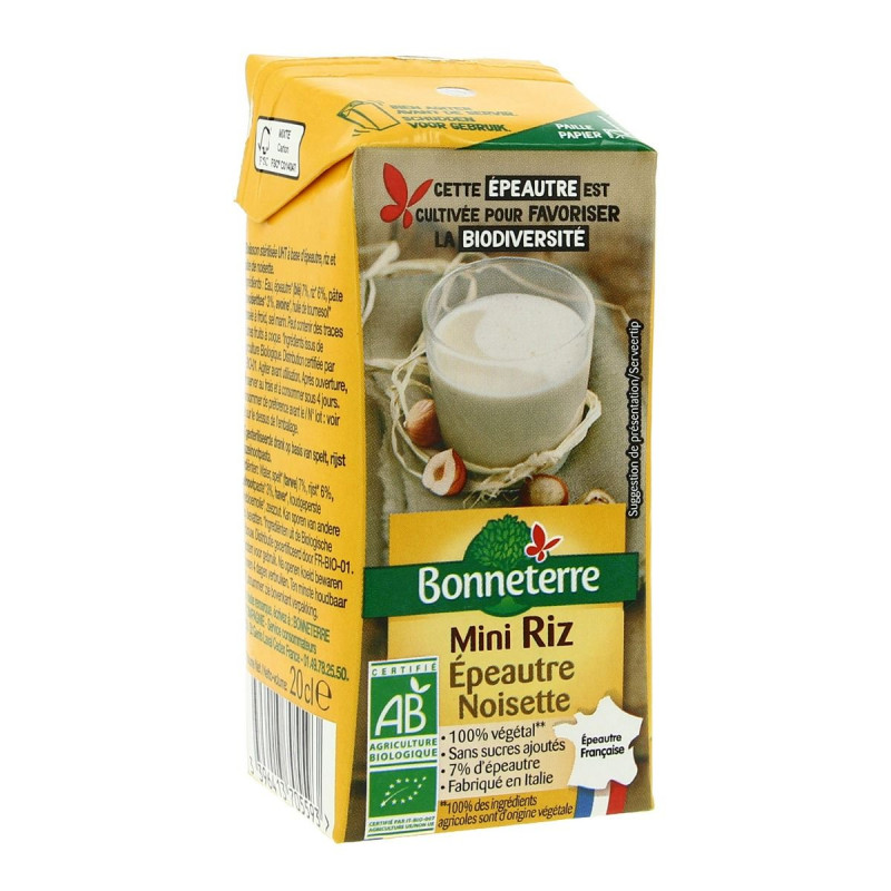 Bonneterre - Boisson Riz Épeautre Noisette 20cl Bio