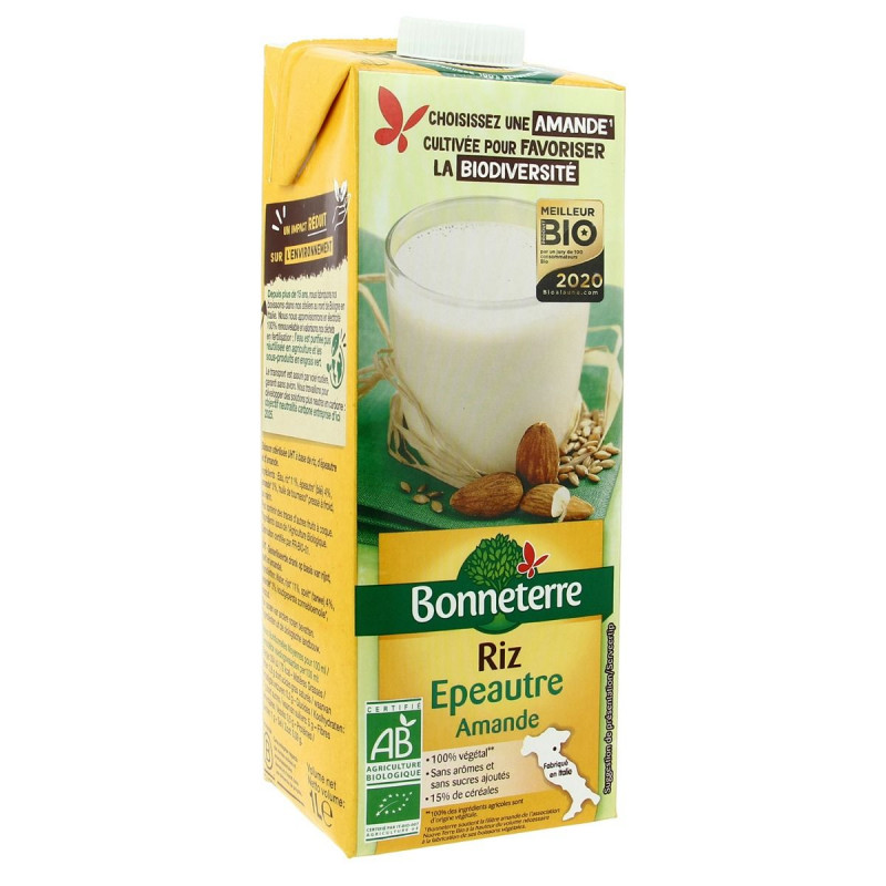 Bonneterre - Boisson Riz & Épeautre & Amande 1L Bio