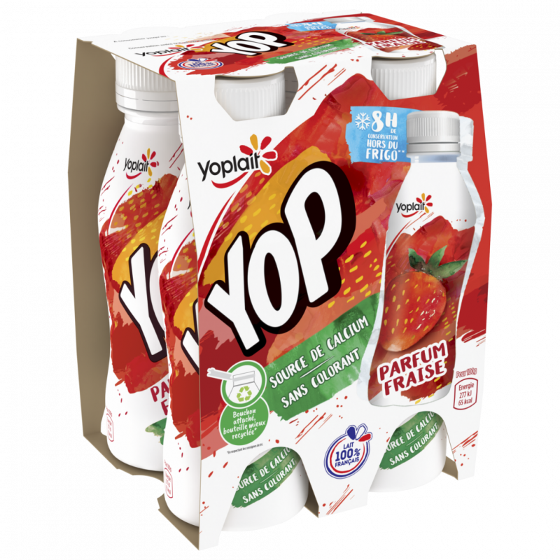 Yop - Yaourt à boire fraise x4