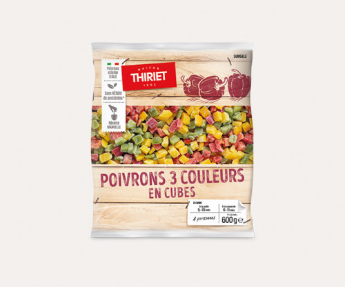 Thiriet - Poivrons rouges verts jaunes en cubes