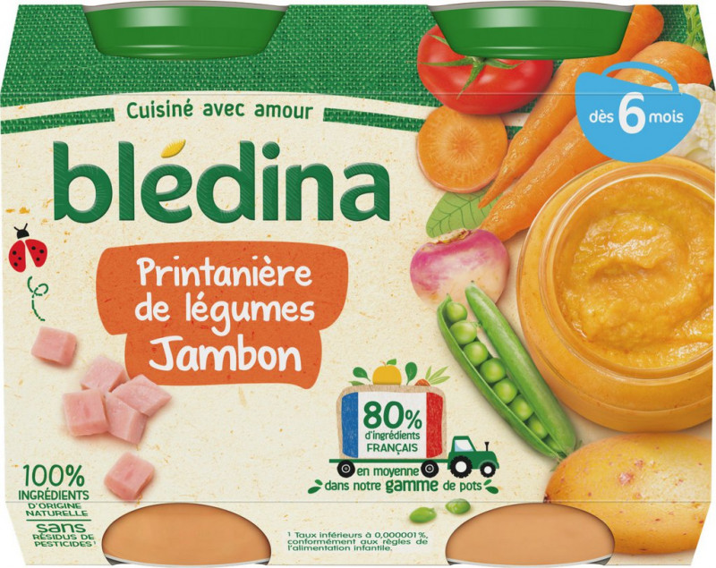 Blédina - Petit pot printanière de légumes et jambon 6mois