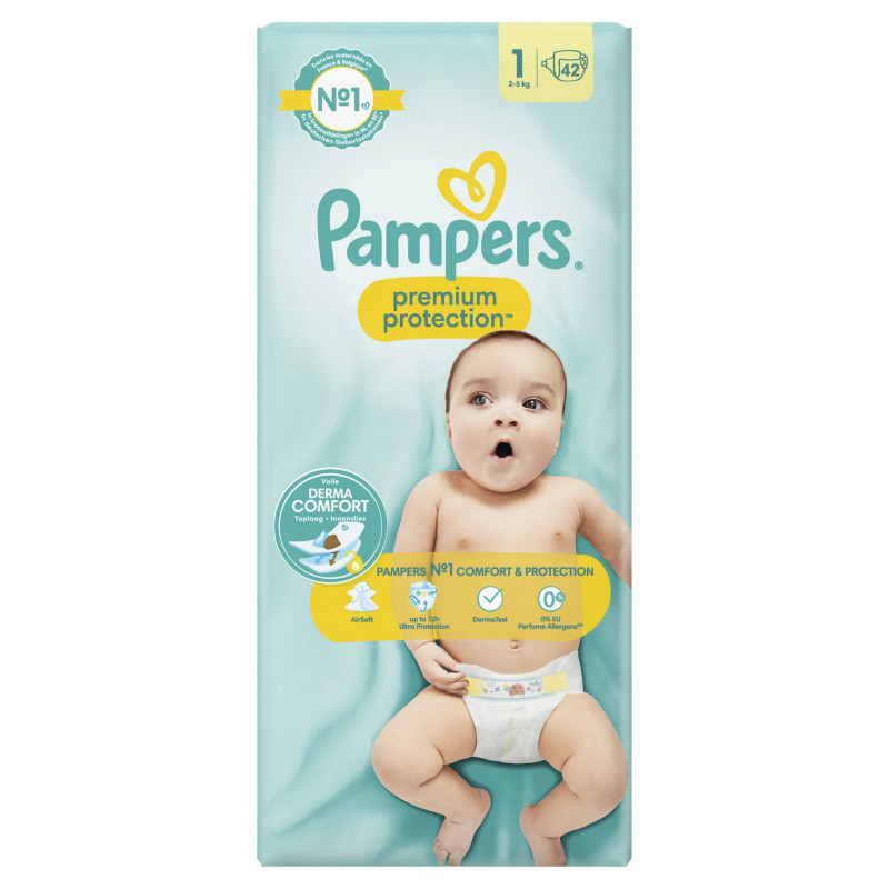 Pampers - Couches Premium Protection T1