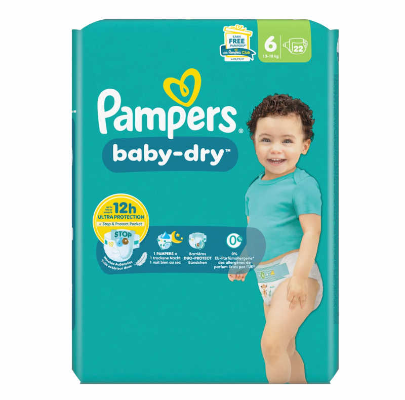 Pampers - Couches Baby-Dry T6 X22