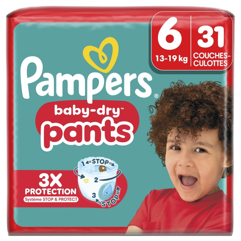 Pampers - Couches baby-dry pants T6 x31