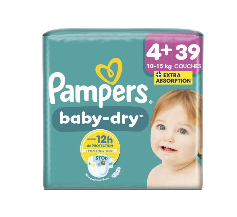 Pampers - Baby-Dry géant T4+ X39
