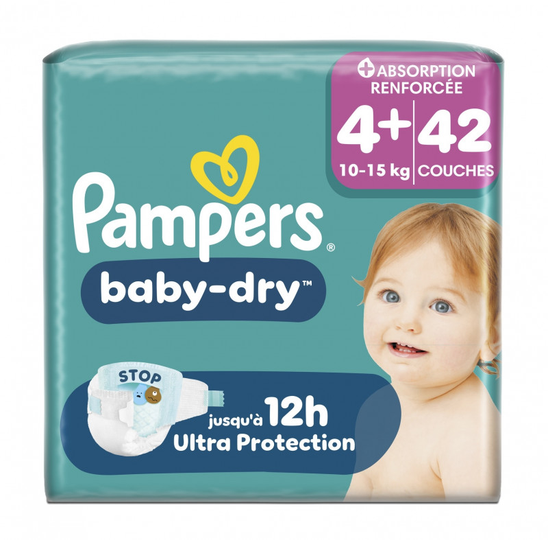 Pampers - Couches baby dry x42 10-15kg T4+