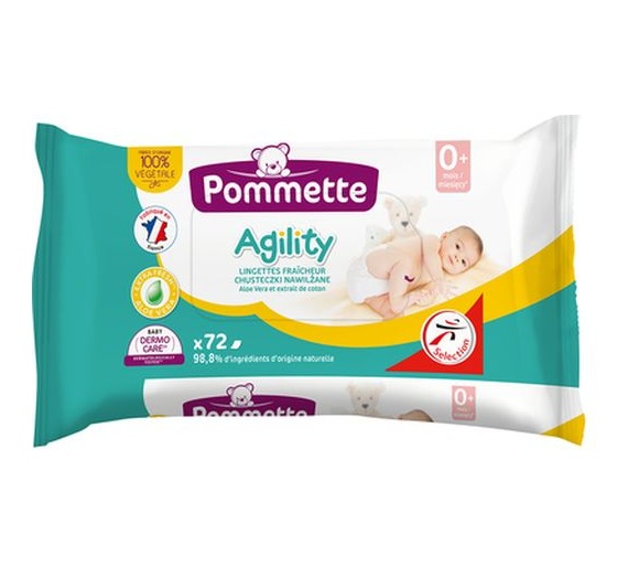 Pommette - Lingettes fraîcheur Agility, 0+ mois