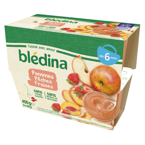 Blédina - Coupelles Pomme, pêches et fraises dès 6 mois
