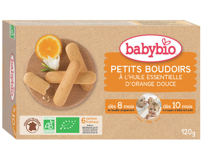 Babybio - Boudoirs à l'huile essentielle d'orange douce 120G Bio