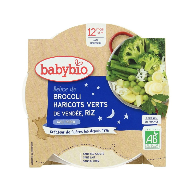 Babybio - Assiette légumes verts et riz 12M Bio