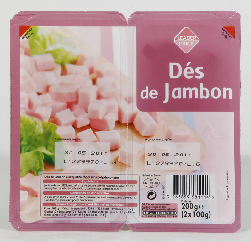 Leader Price - Dés de jambon cuit