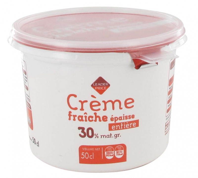 Leader Price - Crème épaisse 30%MG