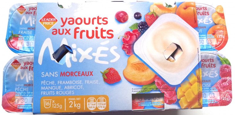 Leader Price - Yaourts aux fruits mixés