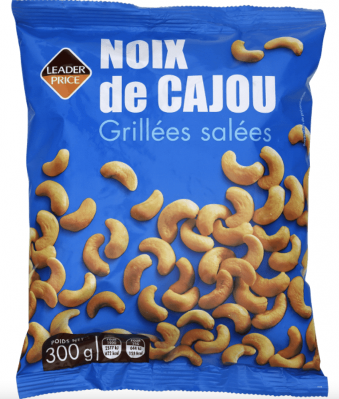 Leader Price - Noix de cajou grillées salées