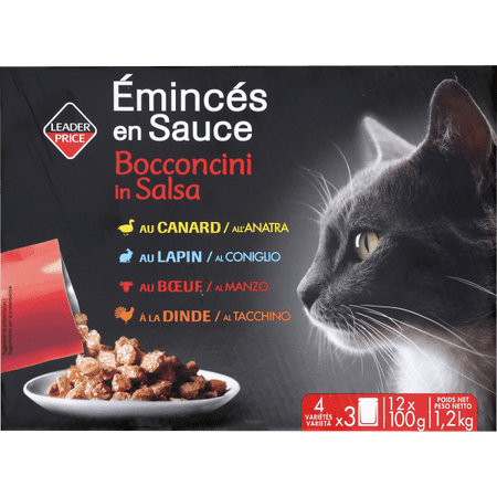 Leader Price - Emincé de viandes pour chat