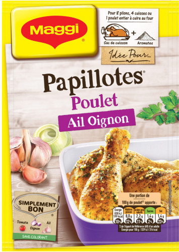 Maggi - Papillotes poulet ail & oignon