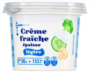 Leader Price - Crème épaisse légère 15% MG