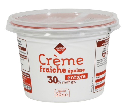 Leader Price - Crème épaisse entière 30% MG