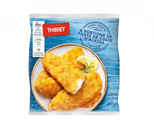 Thiriet - 4 Portions de filets de colin d'Alaska panées
