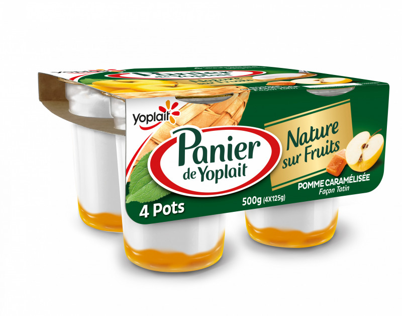 Panier de Yoplait - Nature sur fruit de pommes caramélisées