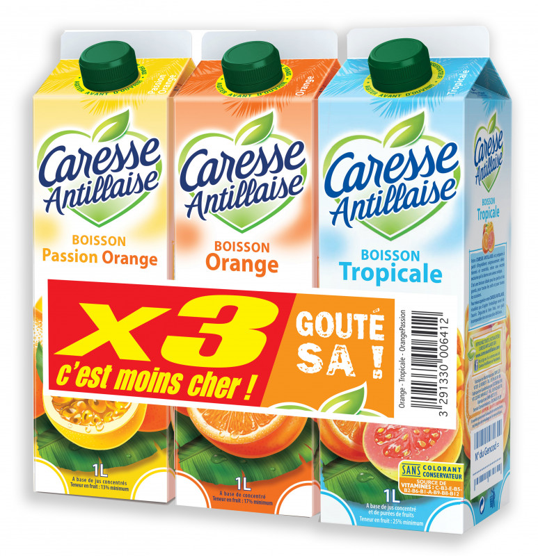 Caresse Antillaise - Boisson orange, passion, tropical