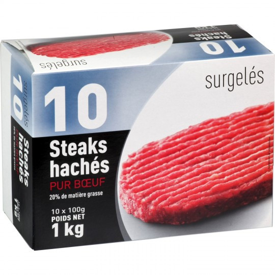 1er prix - Steaks hachés pur bœuf 20% MG - Origine UE