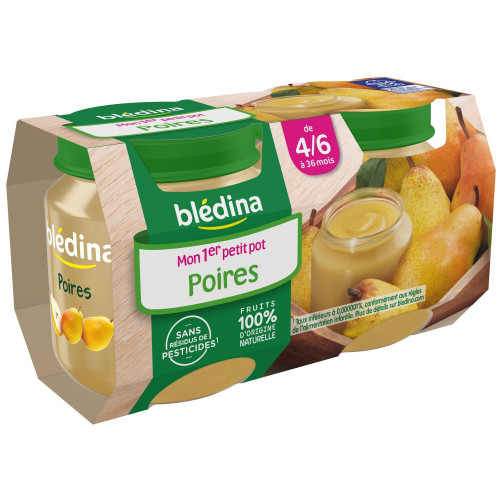 Blédina - Pots compote poire dès 4/6 mois