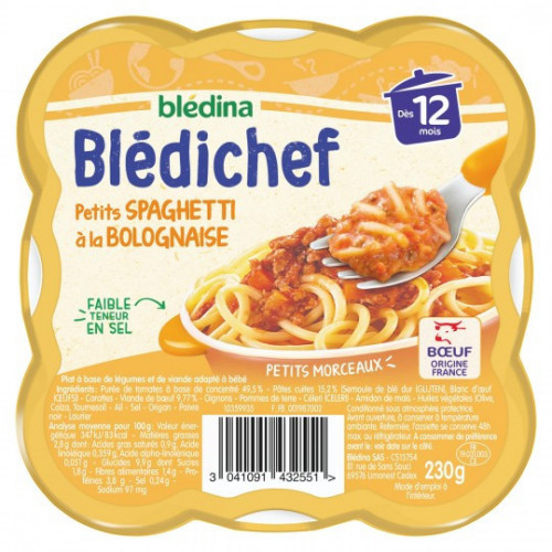 Blédina - Blédichef Spaghetti bolognaise dès 12 mois