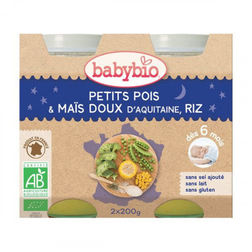 Babybio - Pots petit pois maïs & riz dès 6 mois